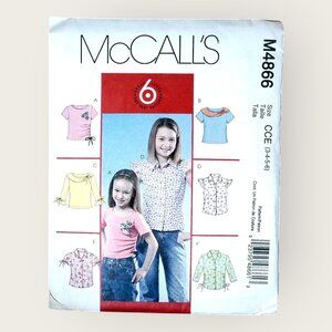 McCalls Sewing Pattern M4866 Girls Tops Size 3-6 Uncut Factory Folded